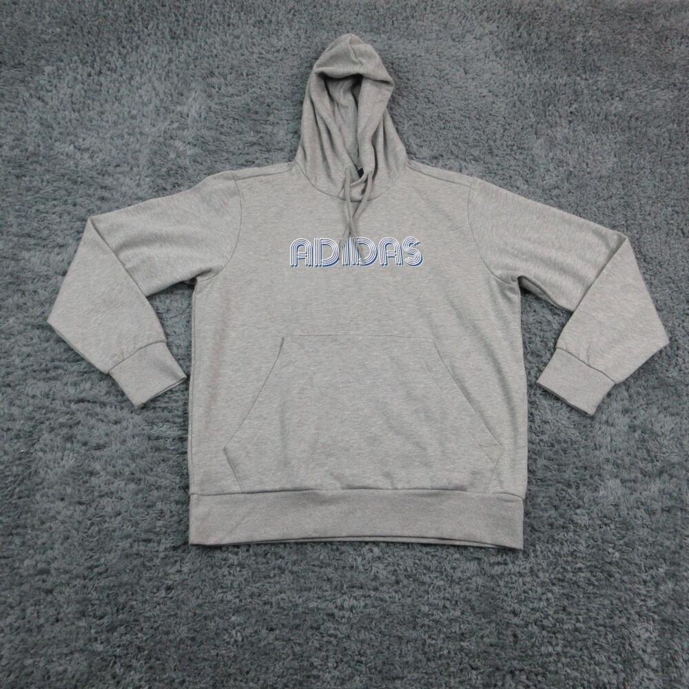 Adidas Hoodie Sweatshirt Mens XL Gray M EVO LIN HD Pullover Fleece Hooded NWT